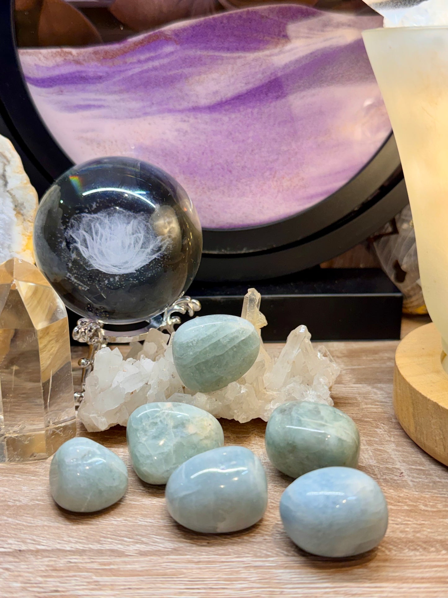 Pierres roulées d’aigue marine