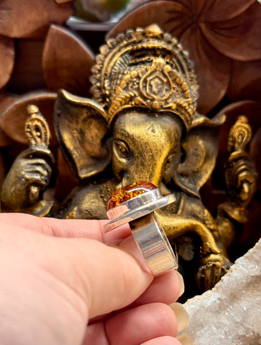 Bague ambre T56