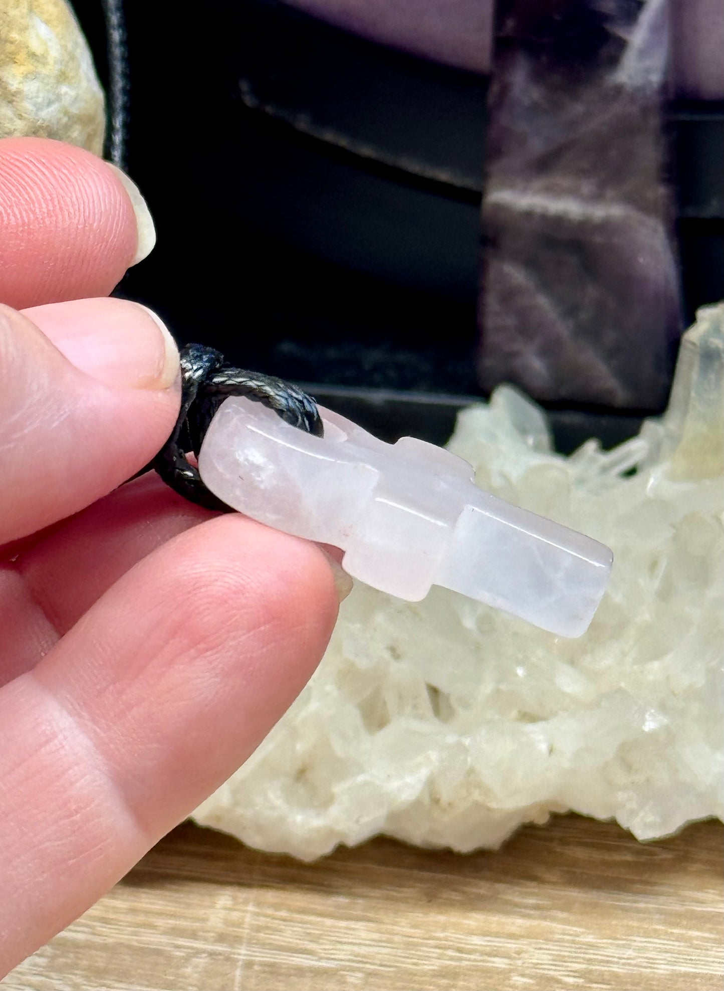 Croix de Ânkh en Quartz Rose