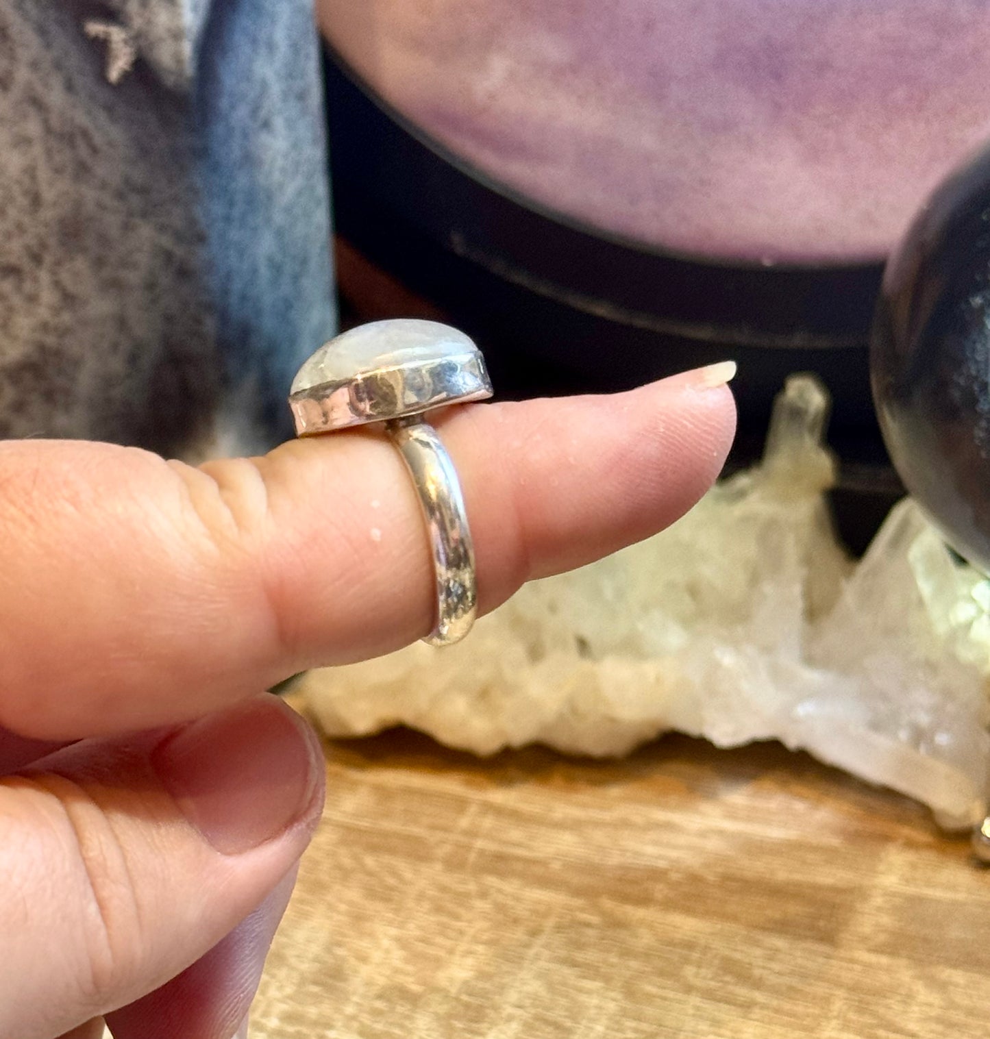 Bague de Pierre de Lune T52