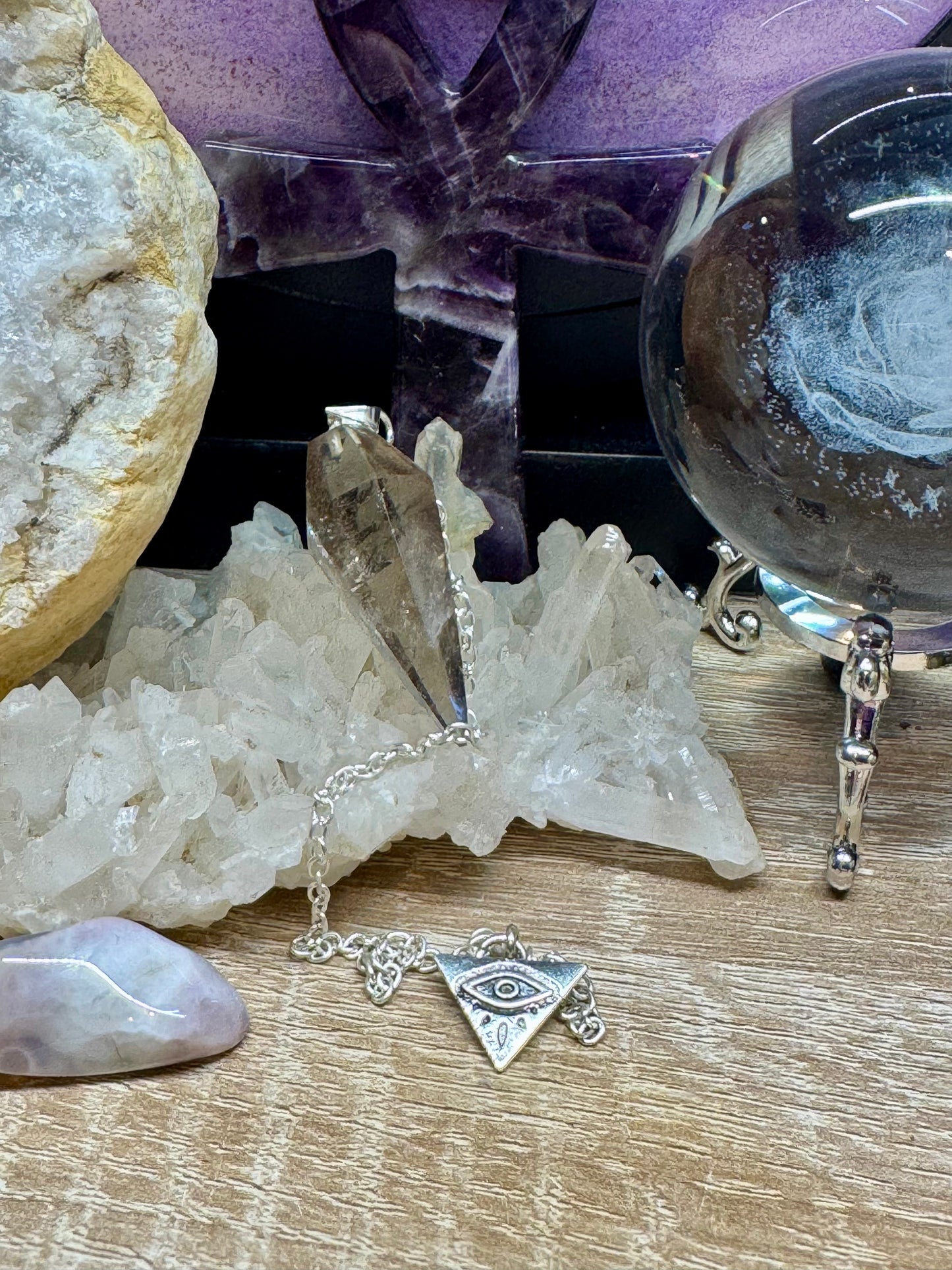 Pendule Quartz Fumé - Oeil Horus