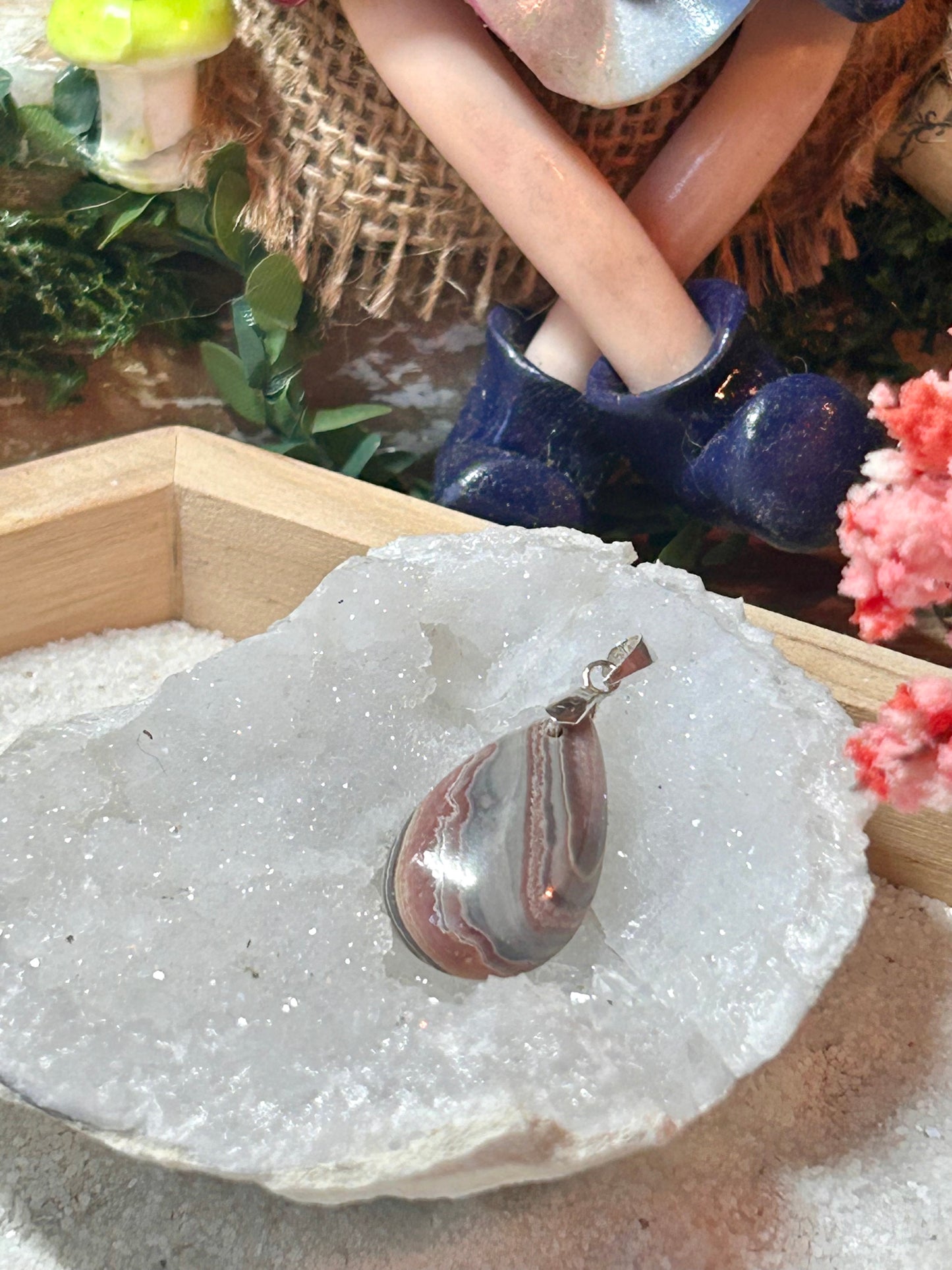Pendentif de rhodochrosite