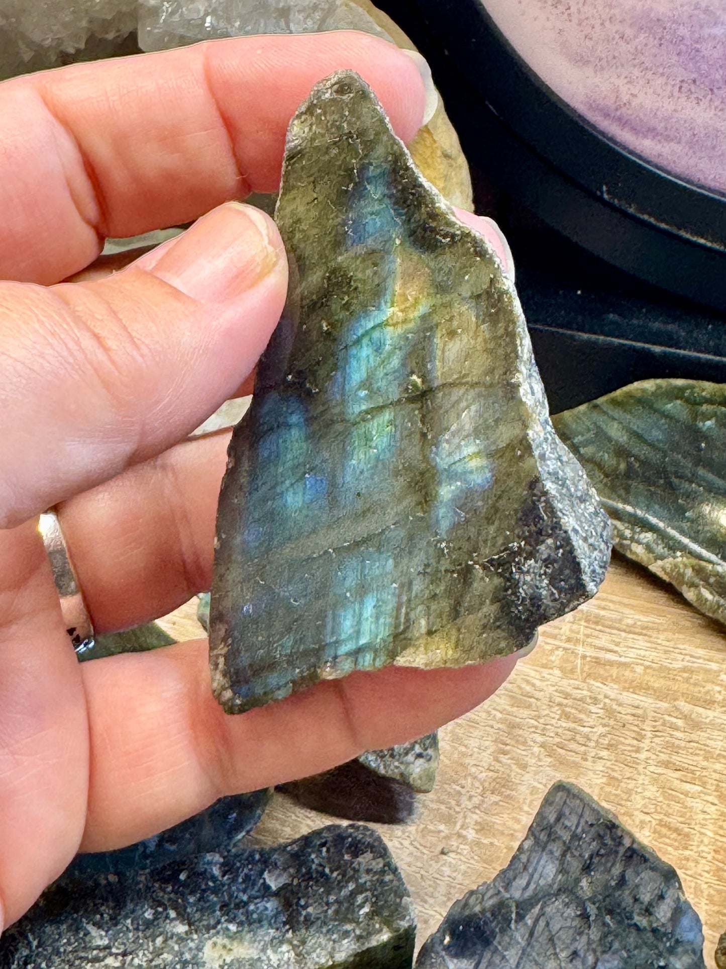 Labradorite une face polie