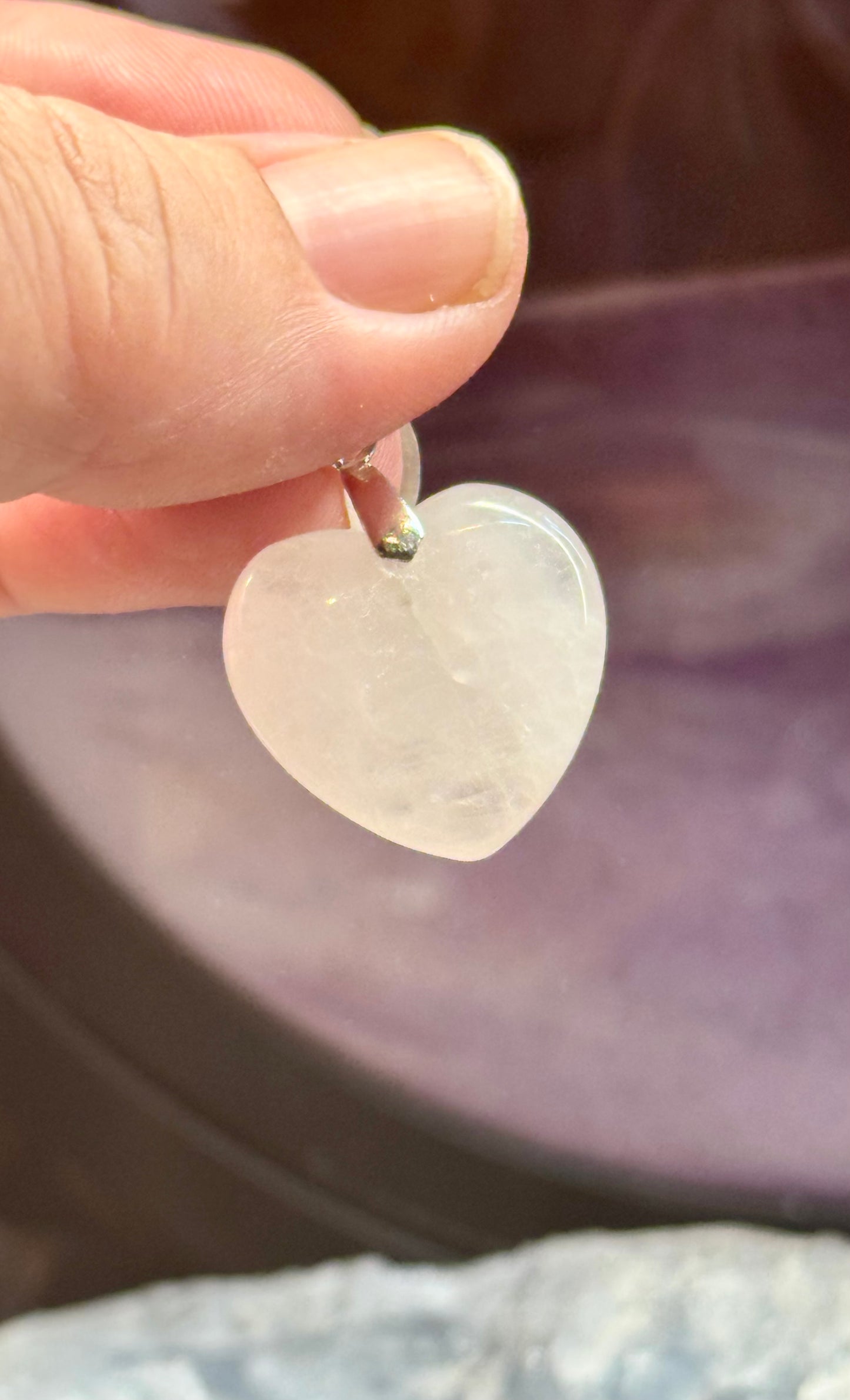 Pendentif Cœur en Quartz Cristal