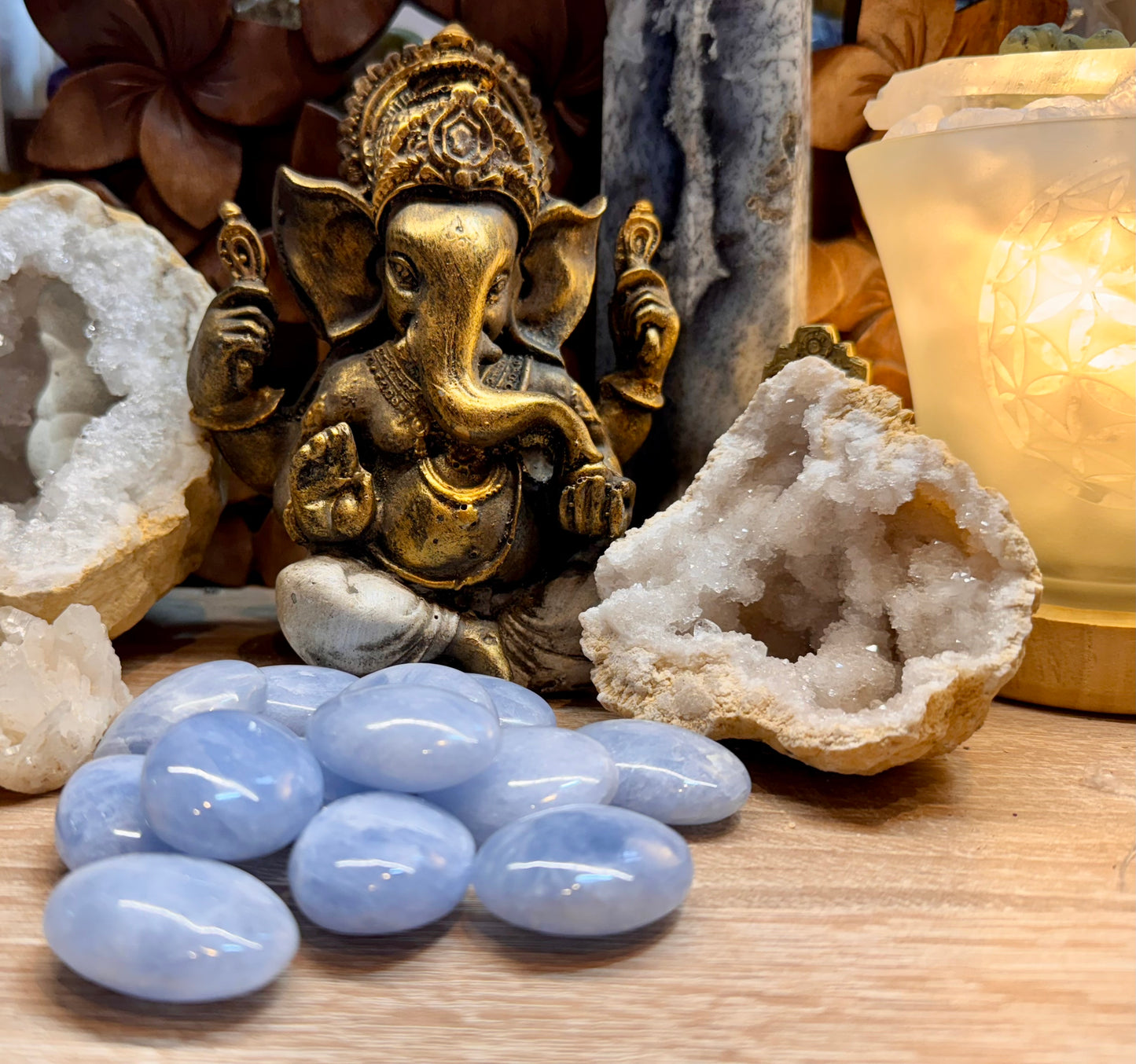 Pierre roulée de Calcite Bleue
