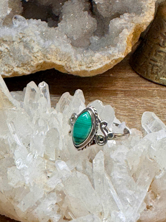 Bague en argent 925 et Malachite