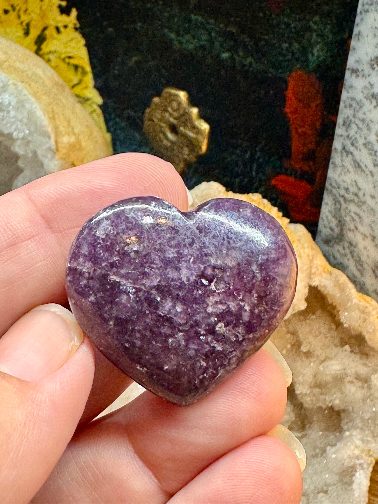 Cœur de lépidolite