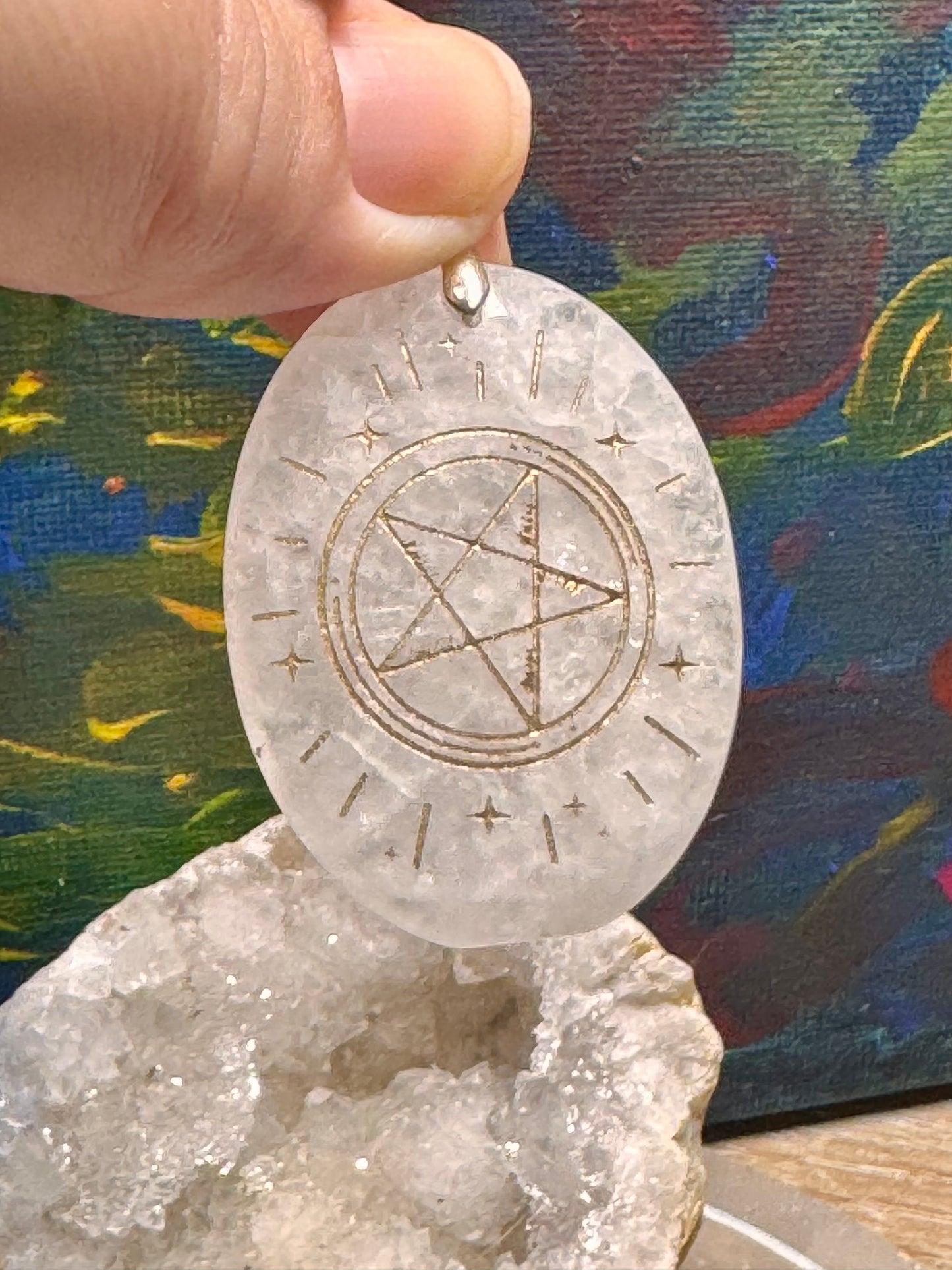 Pendentif de cristal de roche