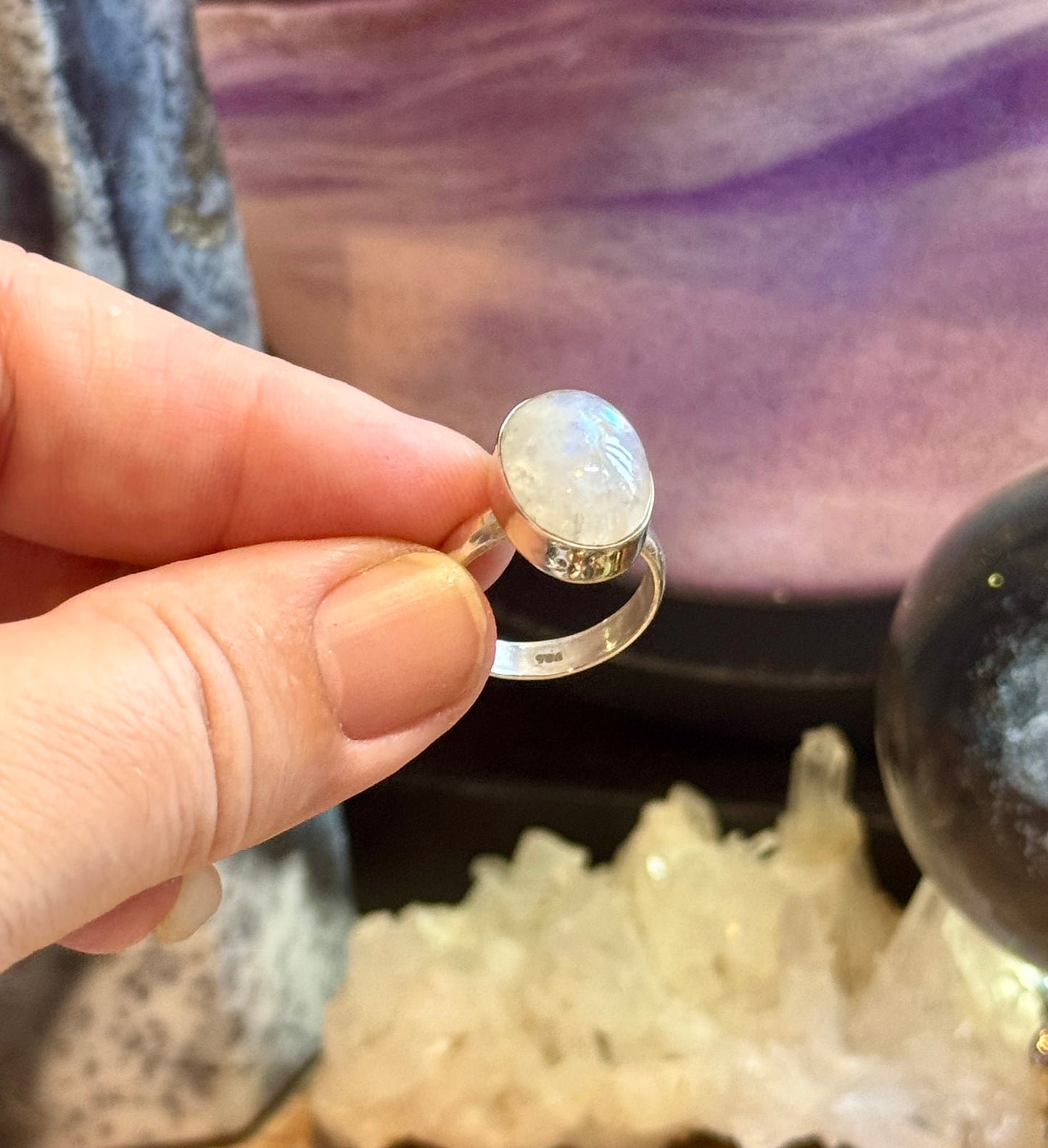Bague de Pierre de Lune T52