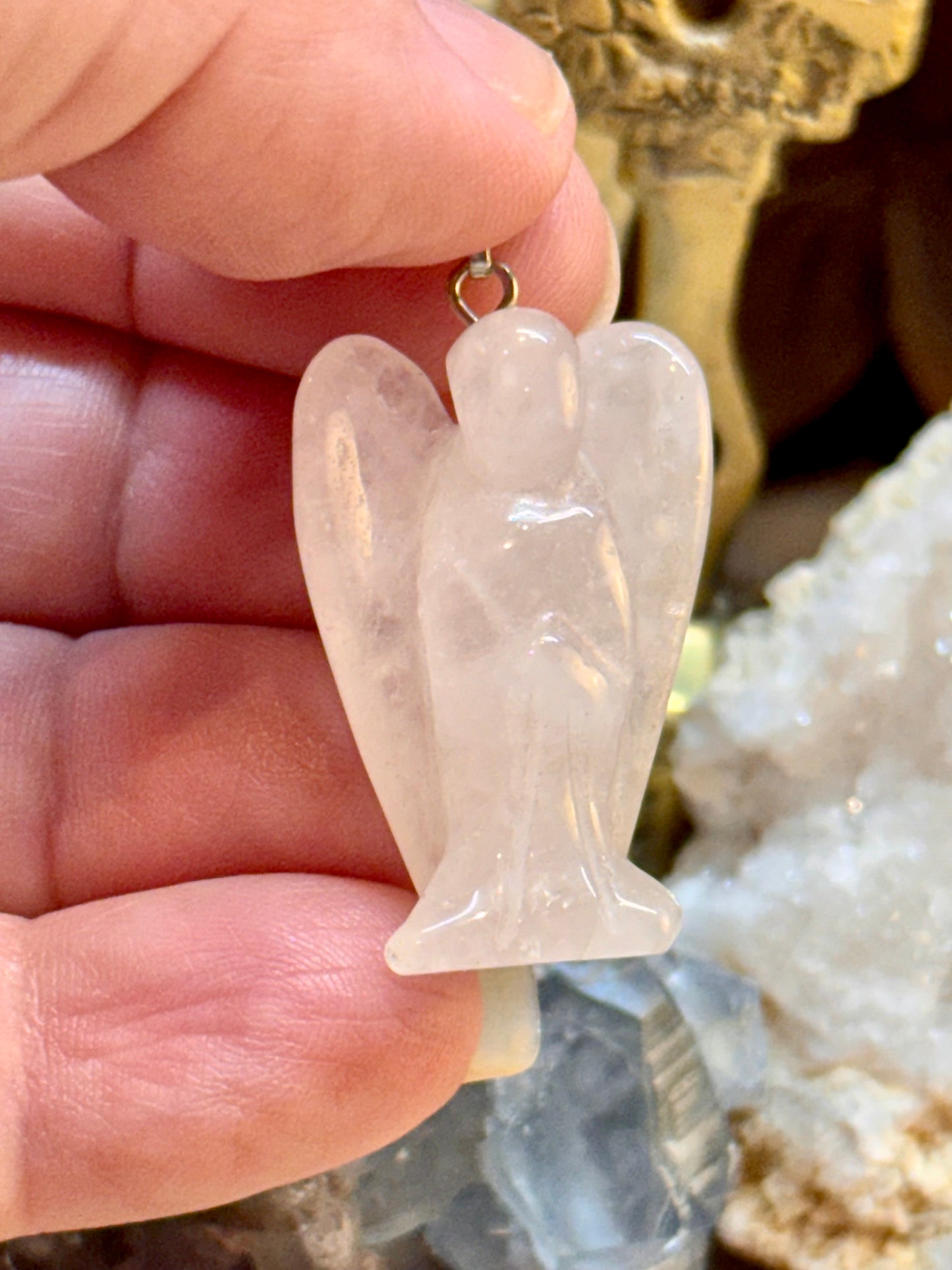 Pendentif ange en cristal de roche