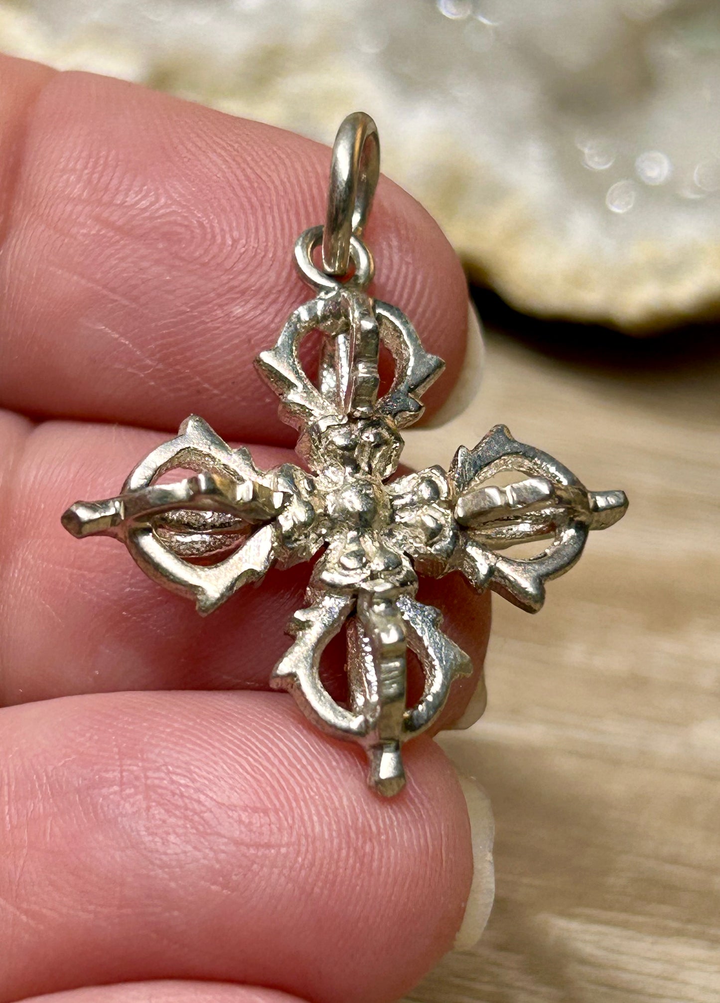 Pendentif en argent double dorge