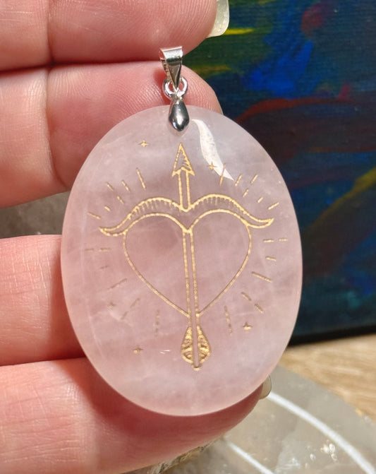 Pendentif de quartz rose