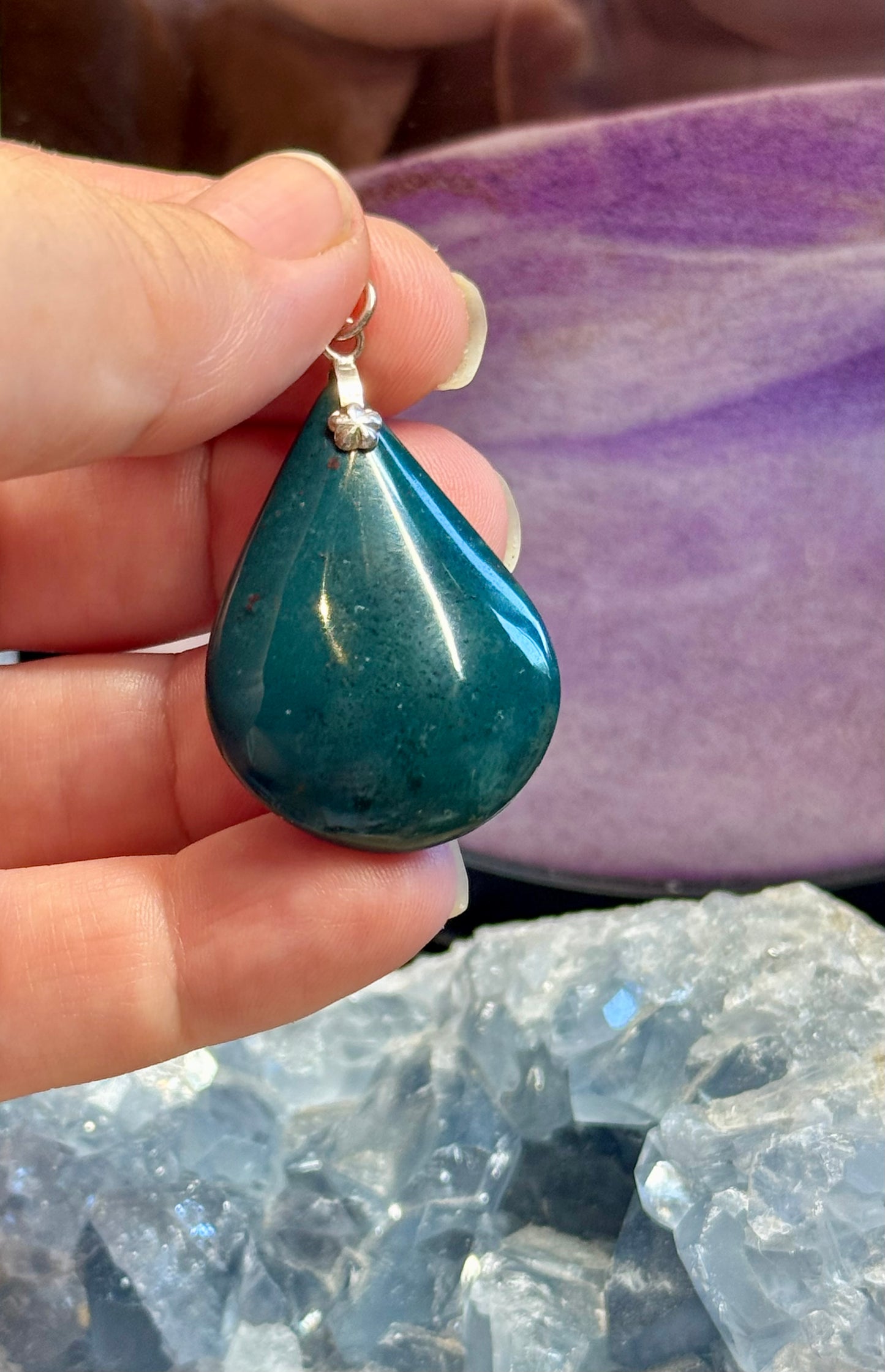Pendentif de Jaspe Héliotrope