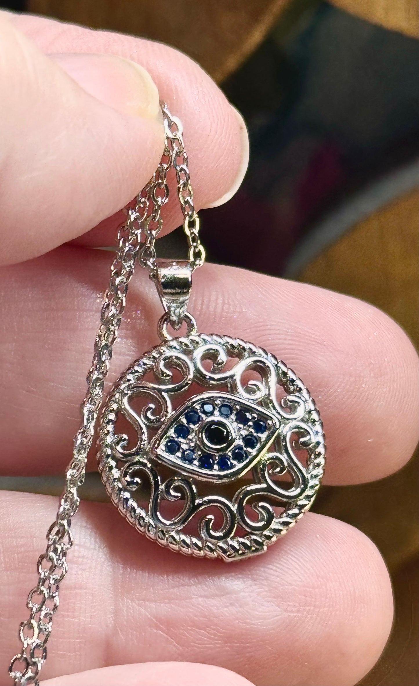 Collier double en argent avec œil de Nazar