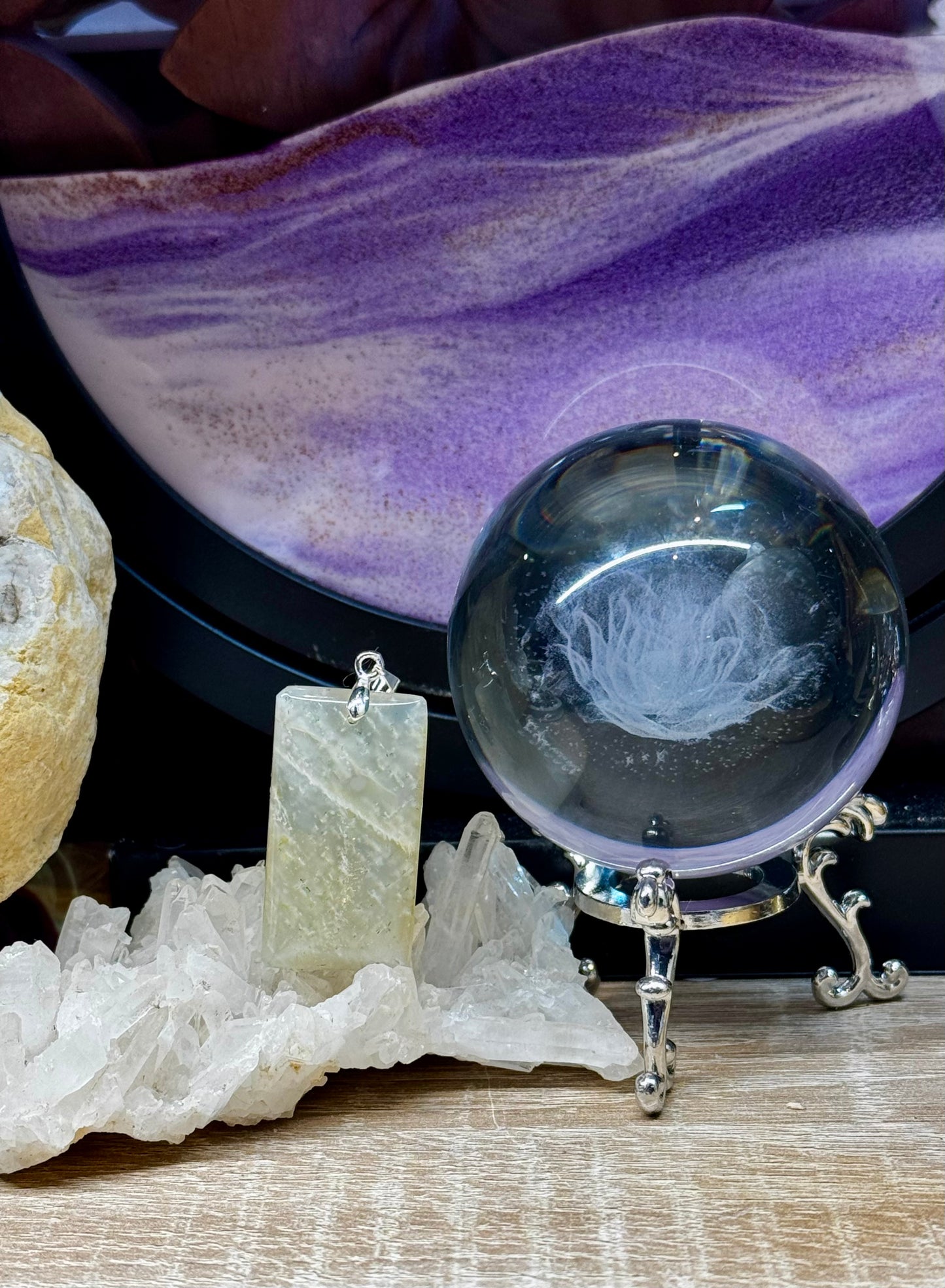 Pendentif de Pierre de lune nacrée
