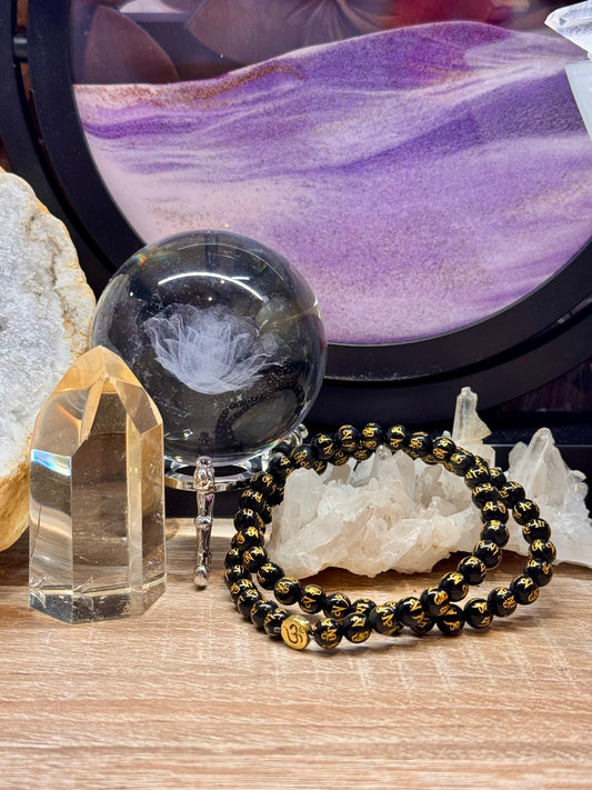 Double bracelet de protection obsidienne Œil Céleste