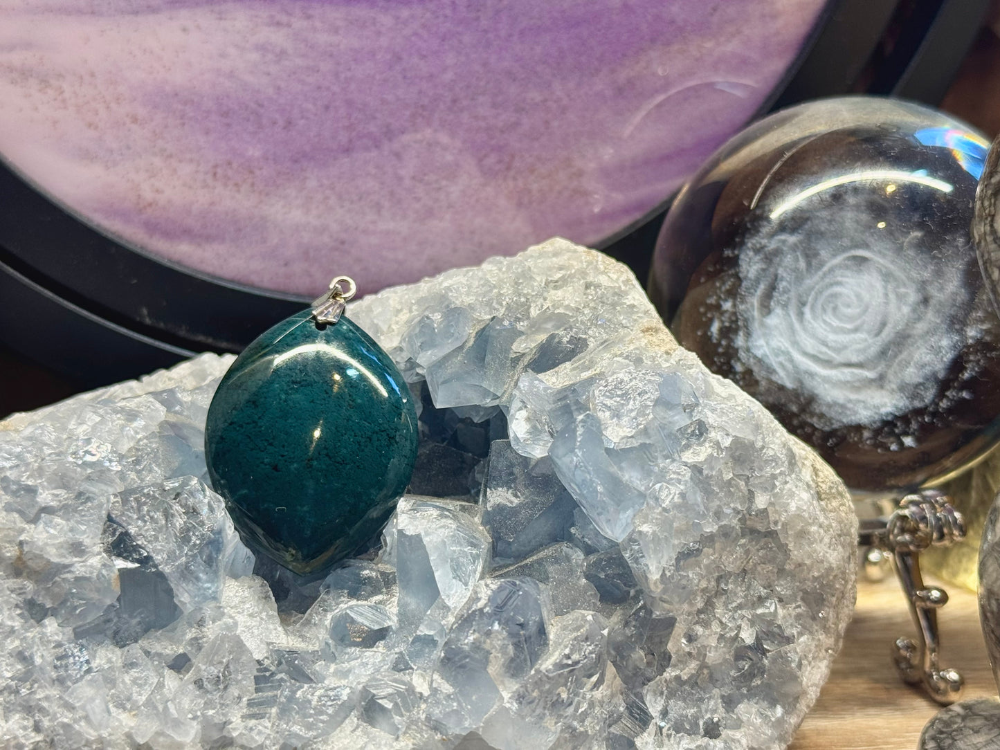 Pendentif de Jaspe Héliotrope