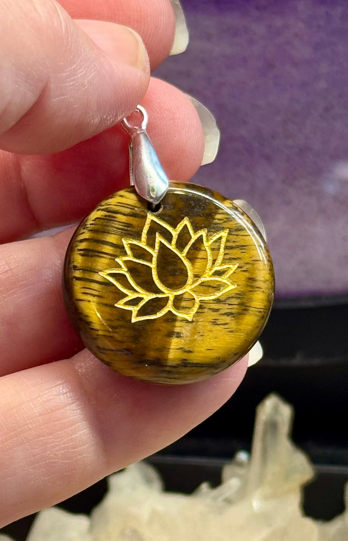 Pendentif Oeil deTigre - Lotus 2