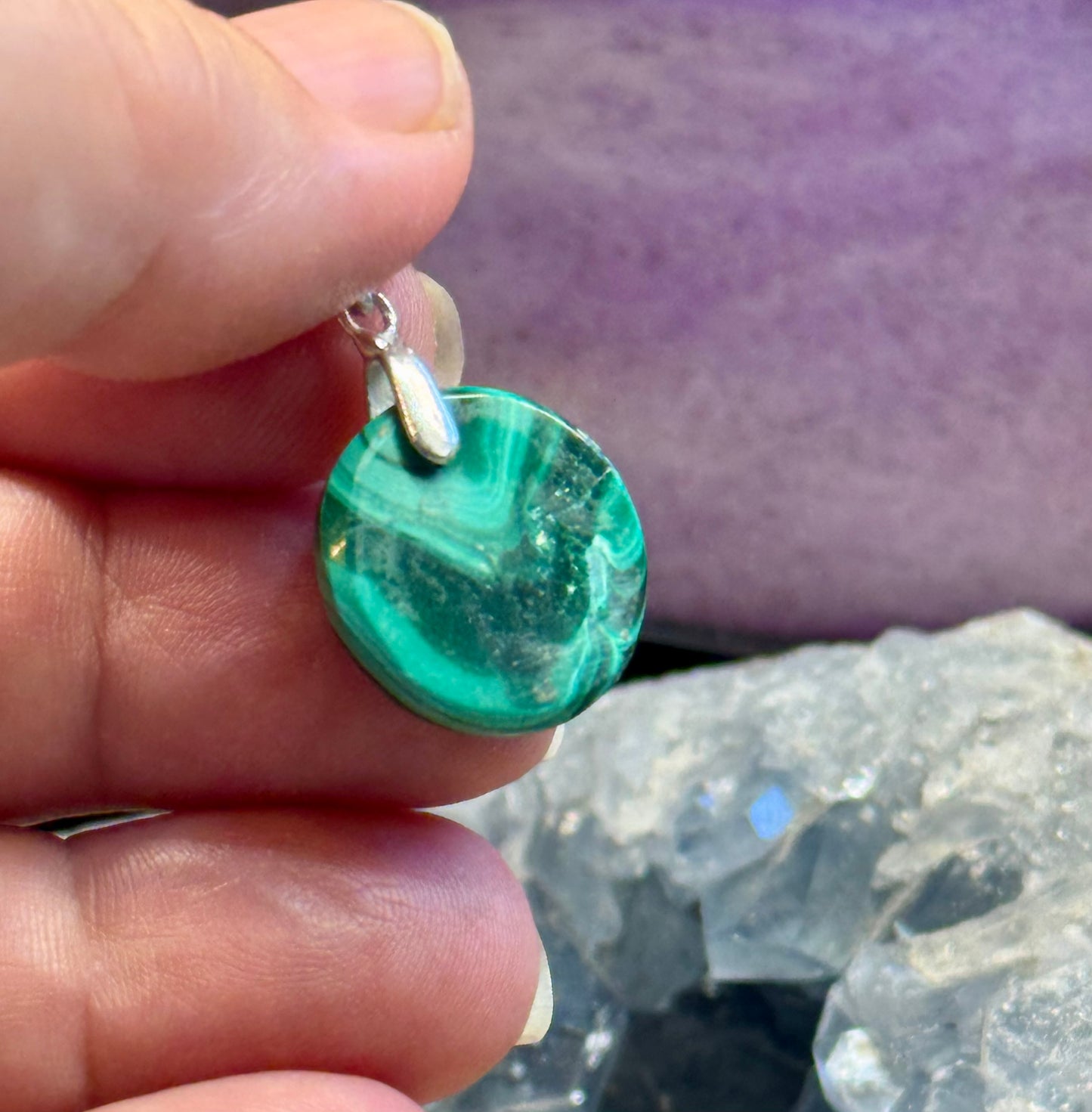 Pendentif de Malachite rond