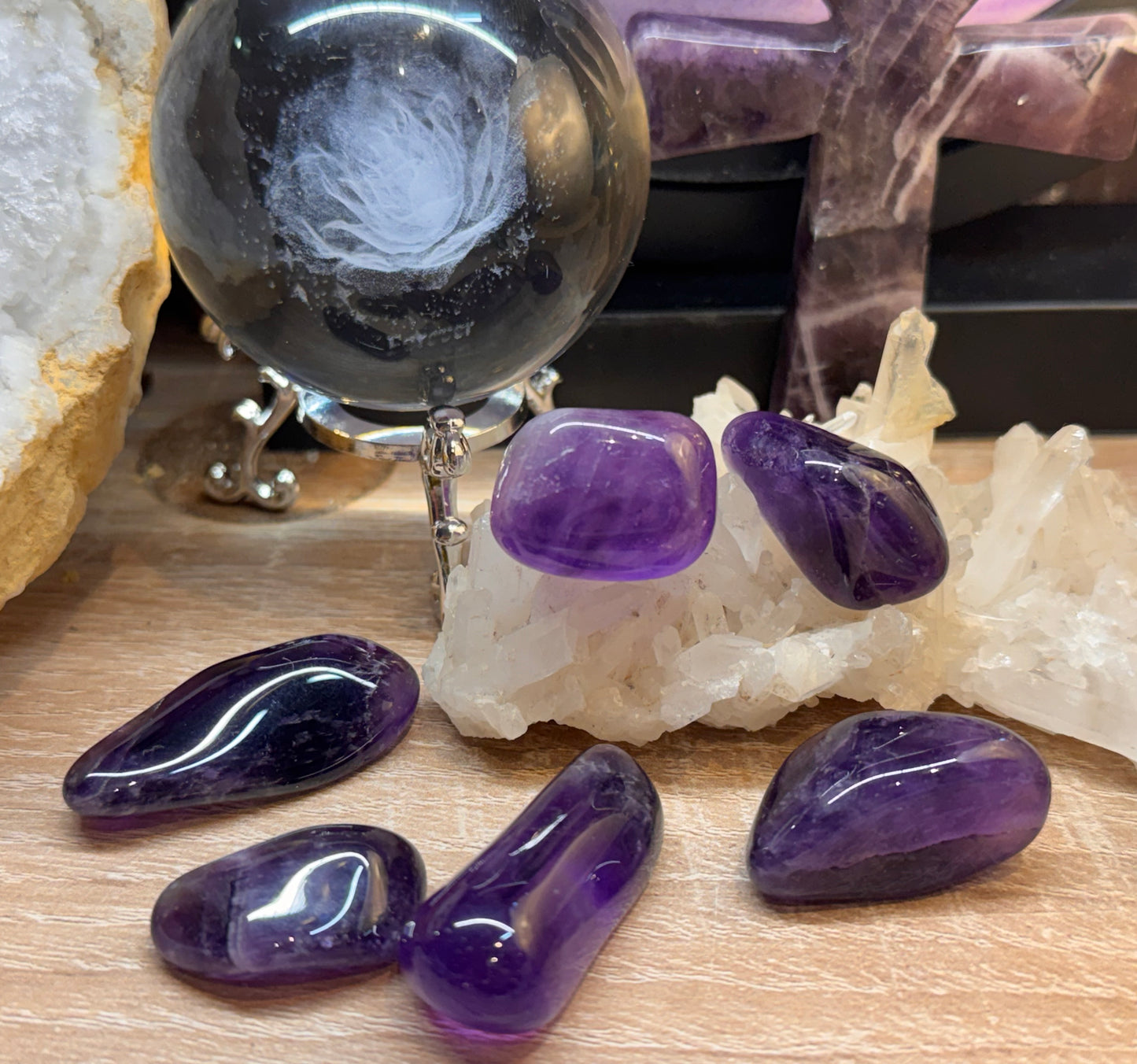 Pierres roulées d’améthyste