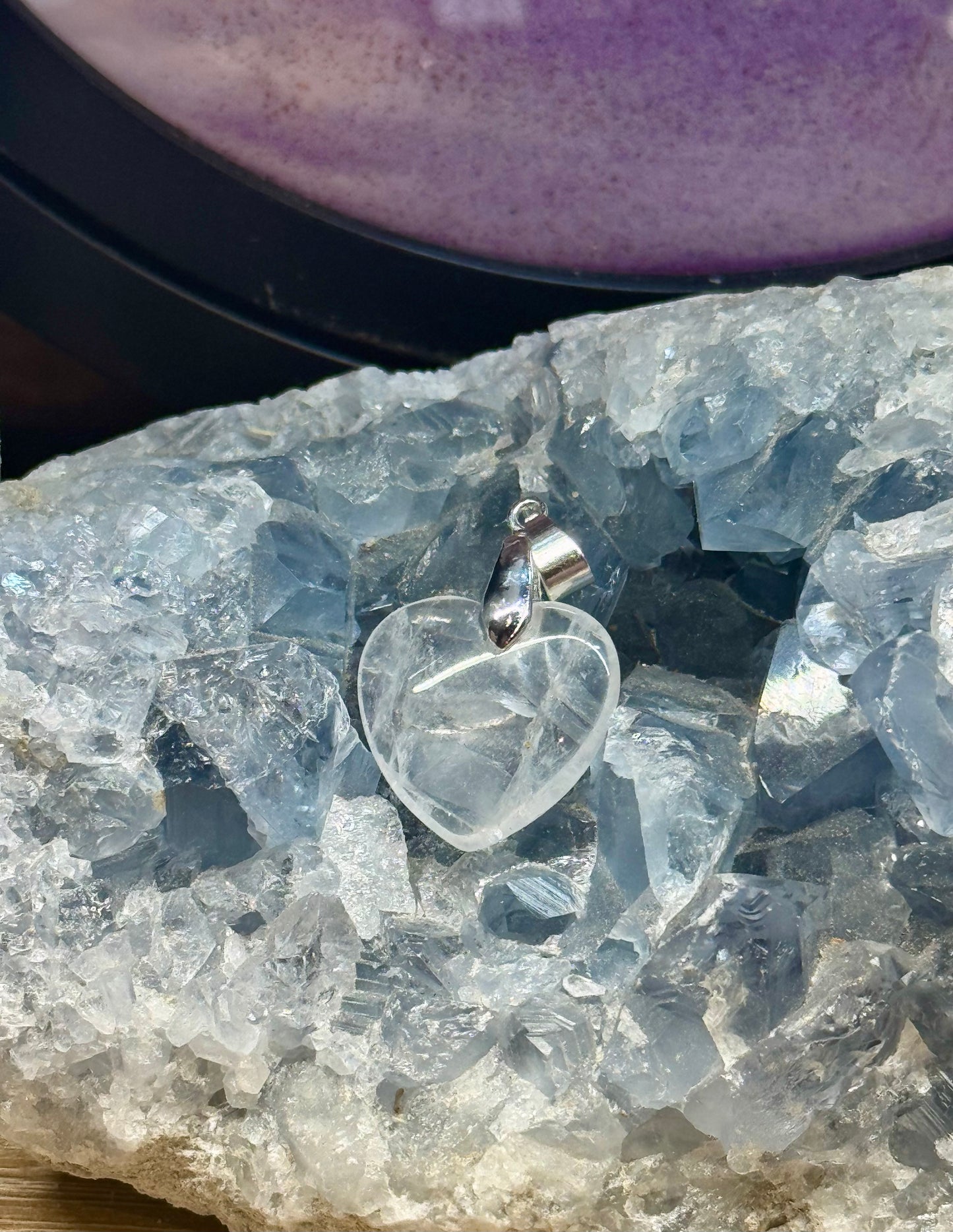 Pendentif Cœur en Quartz Cristal