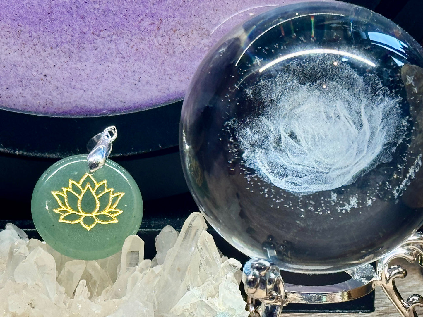 Pendentif en Aventurine verte 1 - Lotus