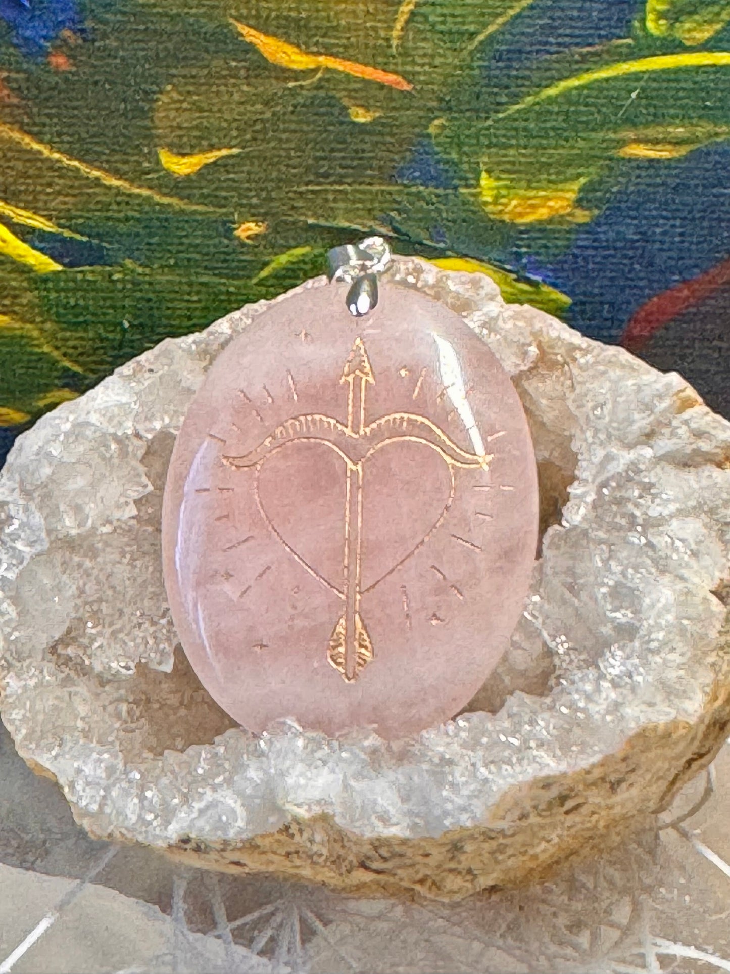 Pendentif de quartz rose