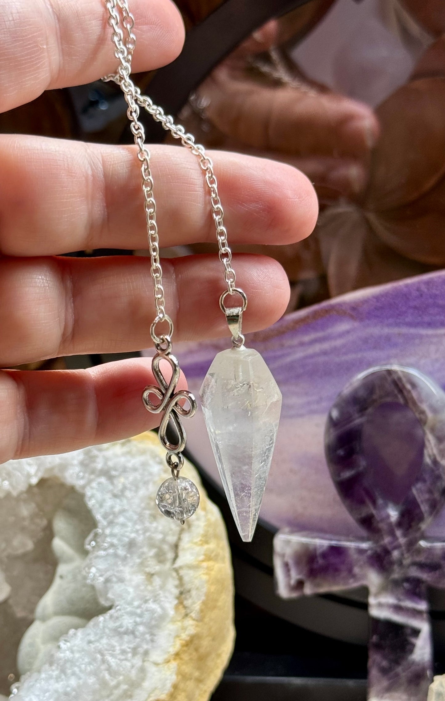Pendule Cristal de roche - Noeud