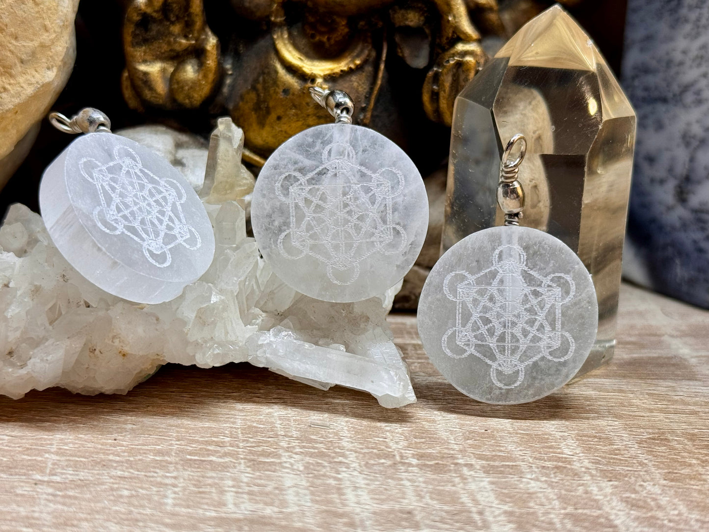 Pendentif sélénite Métatron