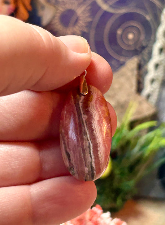 Pendentif de rhodochrosite