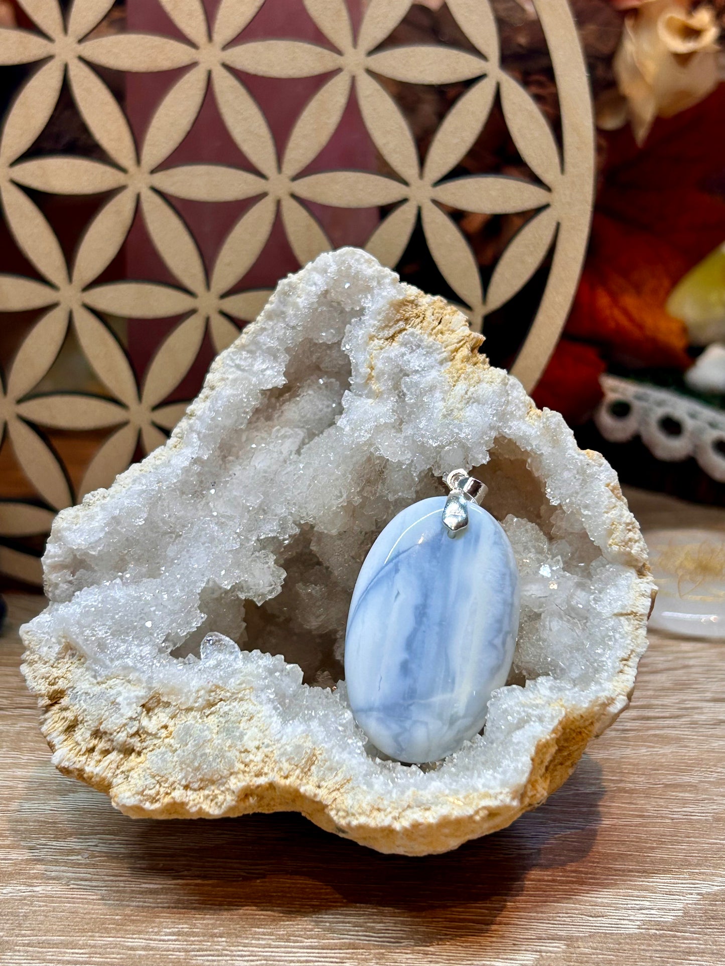Pendentif d’opale bleue Owyhee