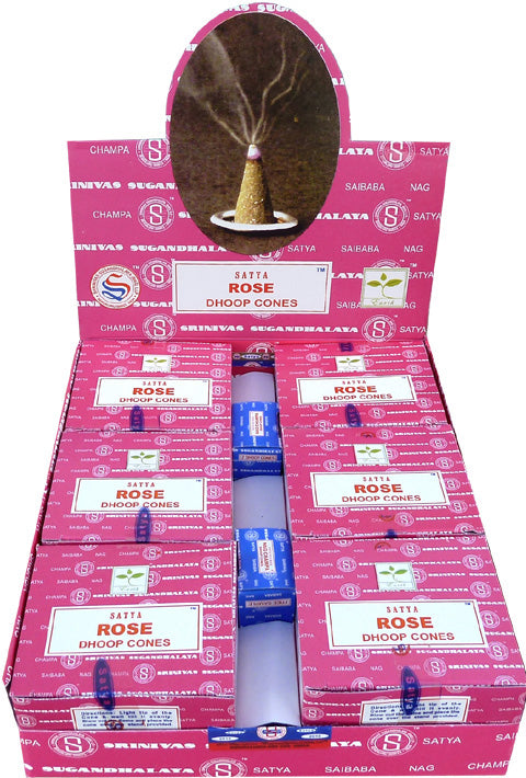 Encens cône fresh rose Satya indien rituel prières incense parfum Encens cône fresh rose Satya indien rituel prières incense parfum