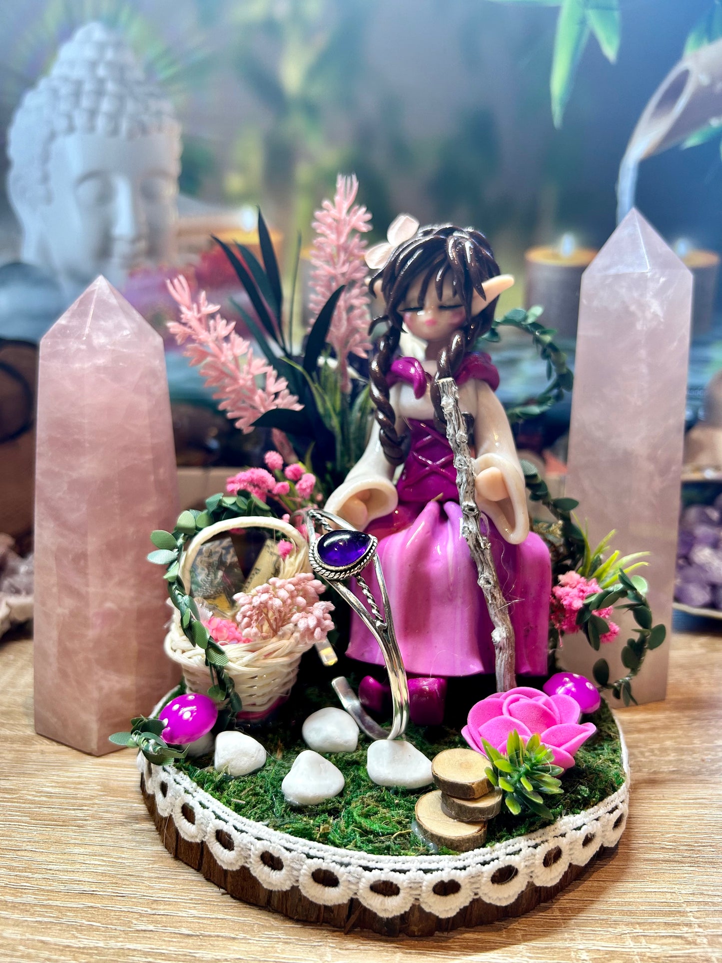 Bracelet jonc en argent et améthyste