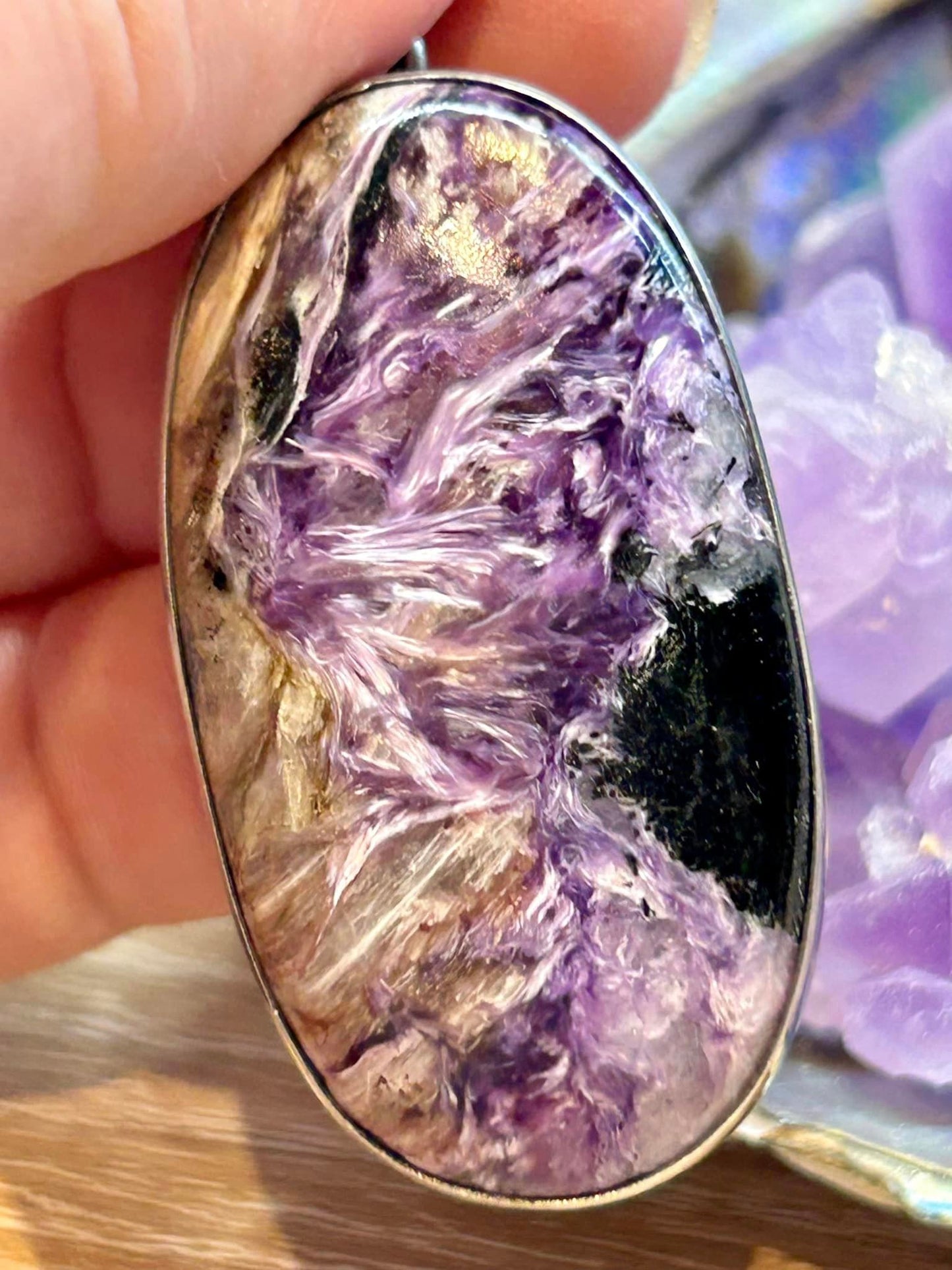 Pendentif en charoïte - argent 925