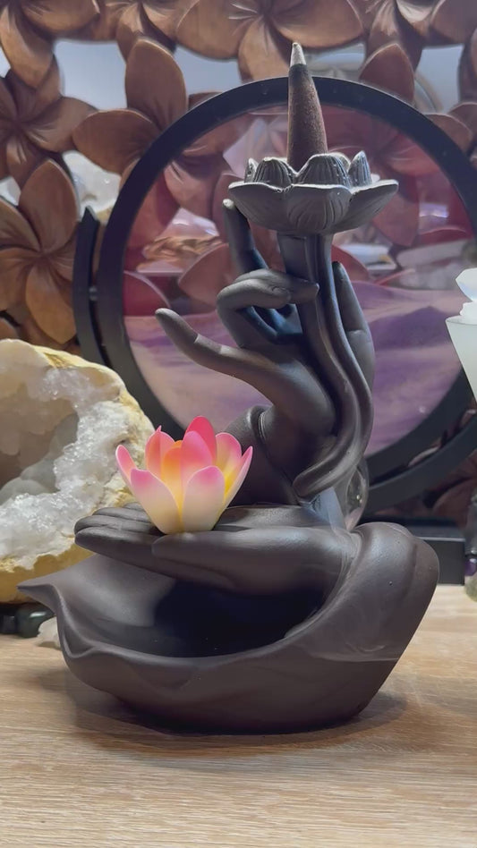 Fontaine à encens céramique lotus