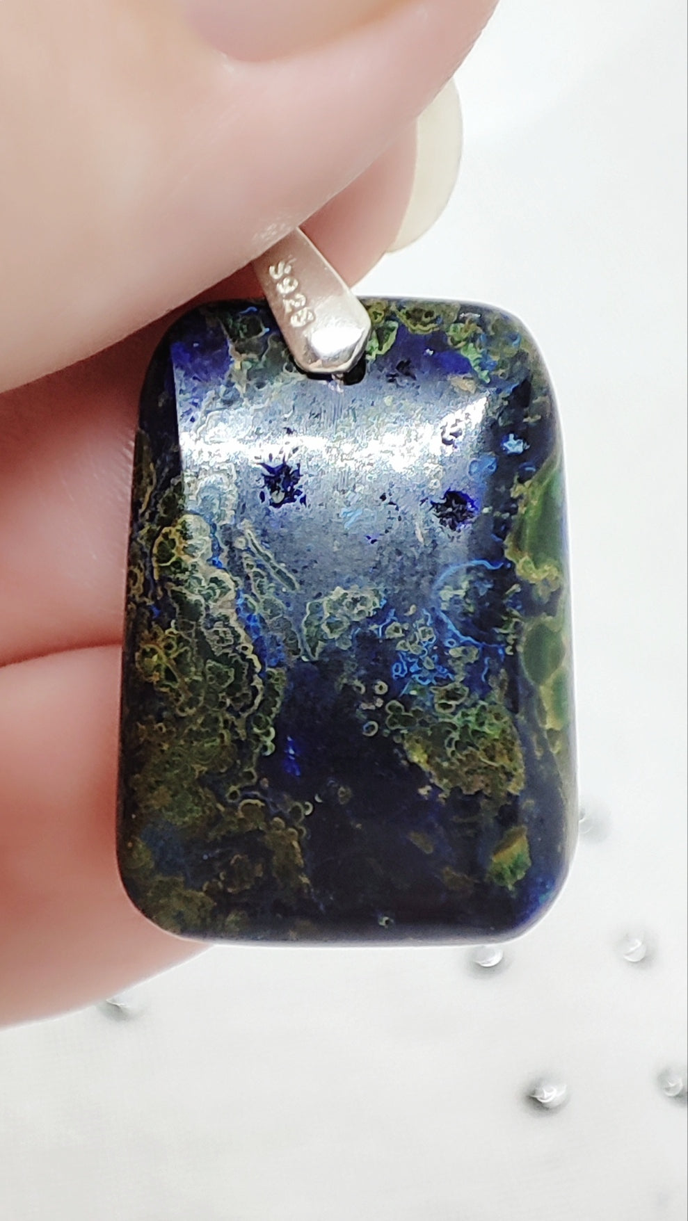 Pendentif en azurite malachite