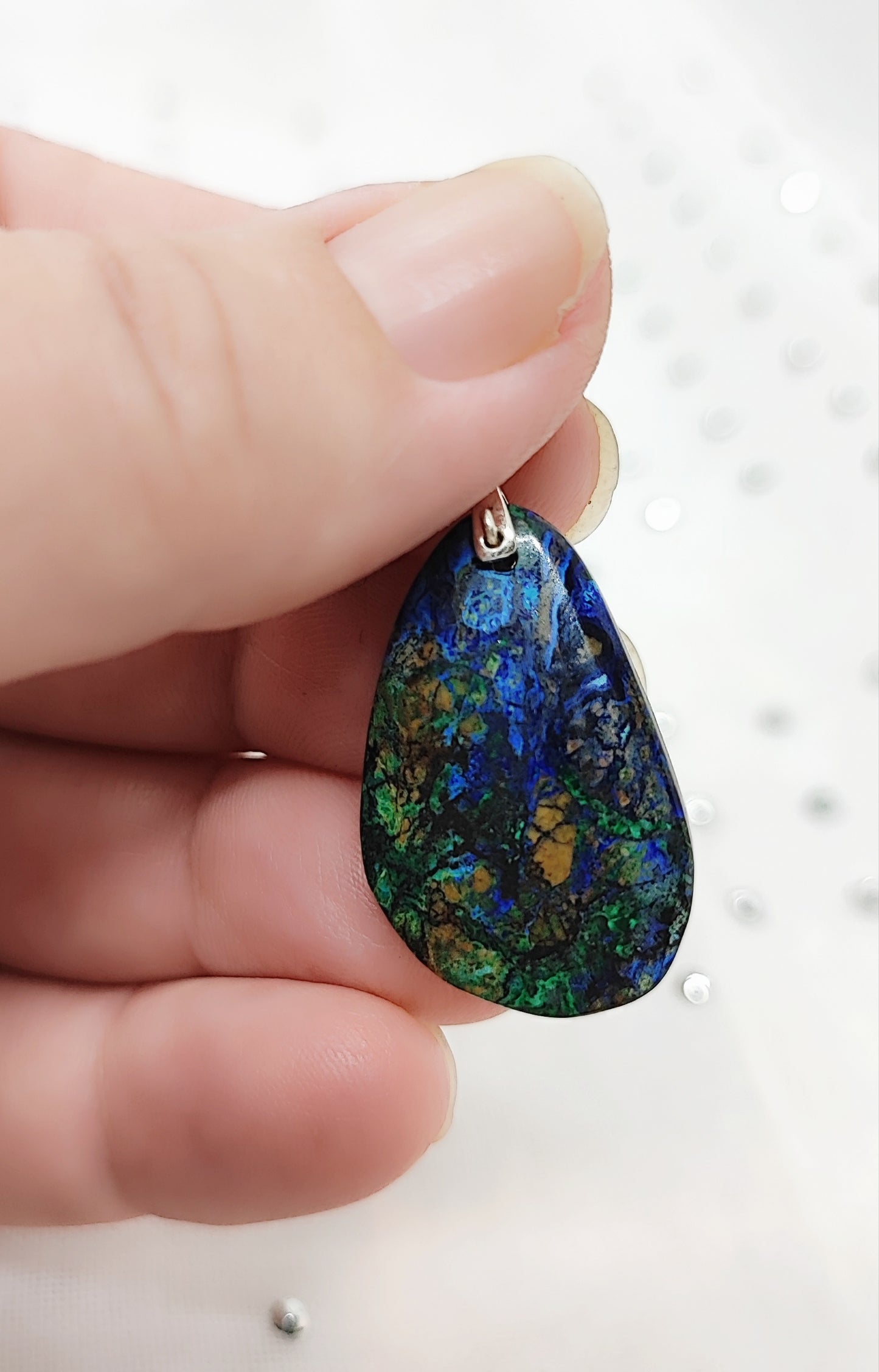 Pendentif en azurite malachite