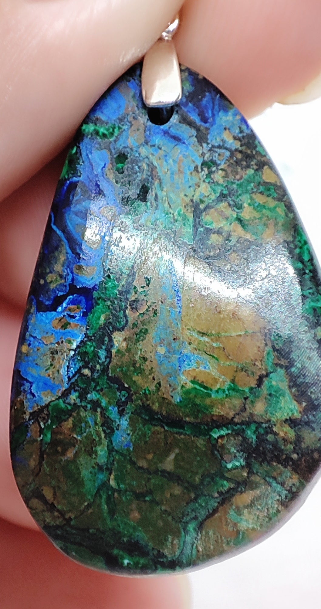 Pendentif en azurite malachite
