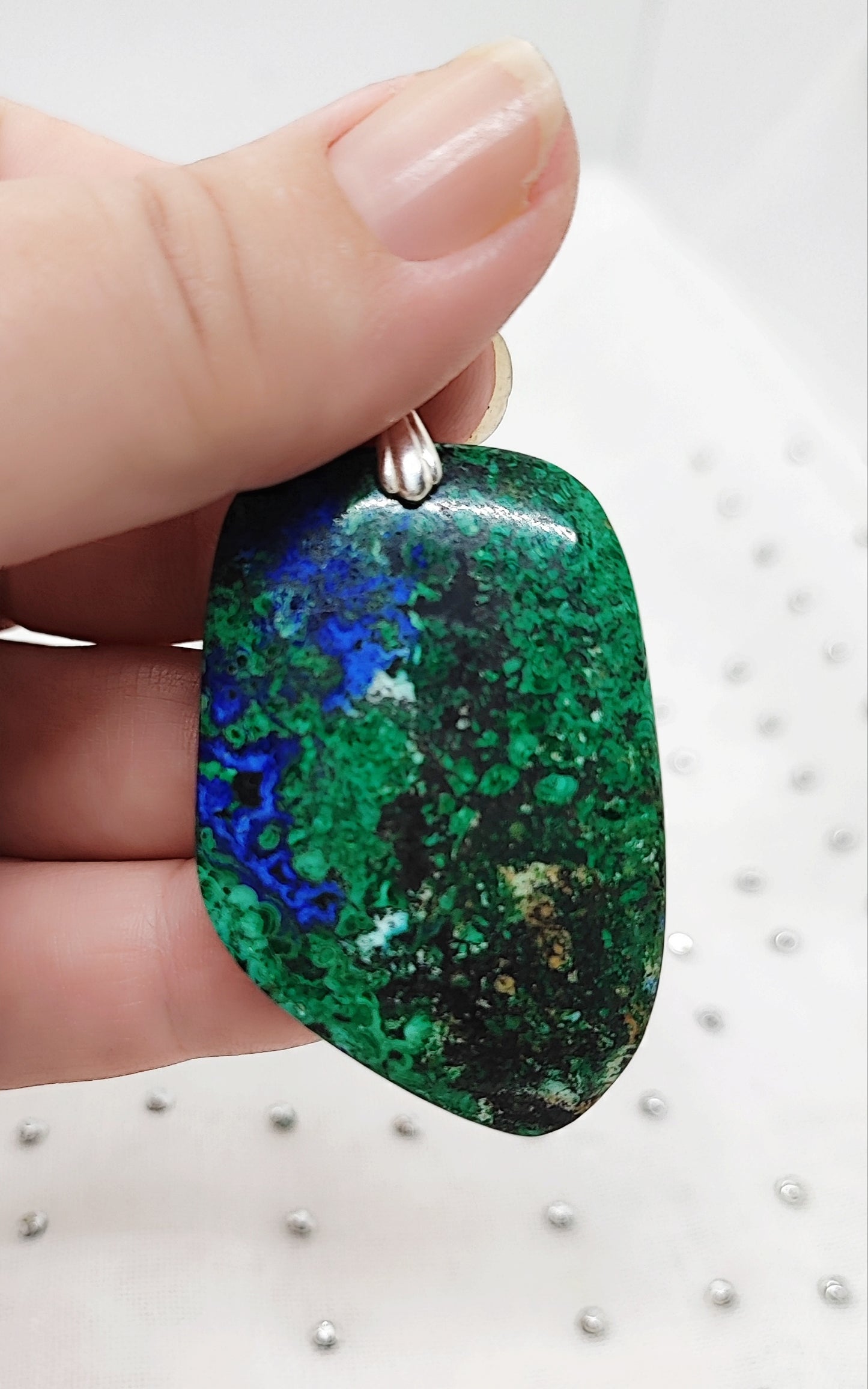 Pendentif en azurite malachite