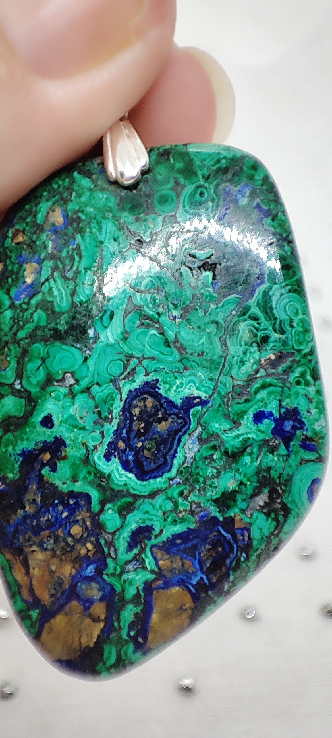 Pendentif en azurite malachite