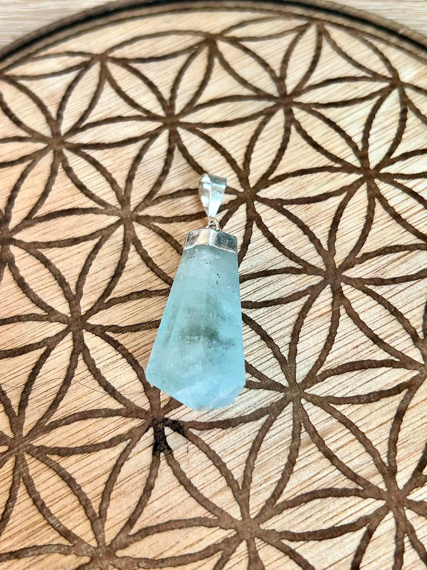 Pendentif gemme d’aigue marine - montage argent 925 - n2