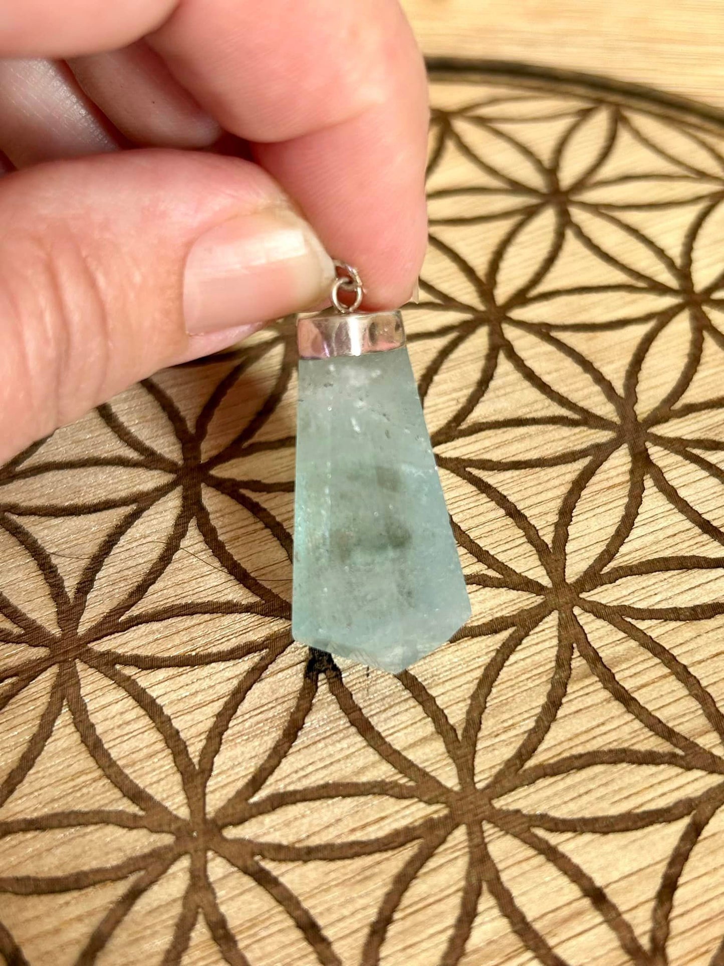 Pendentif gemme d’aigue marine - montage argent 925 - n2