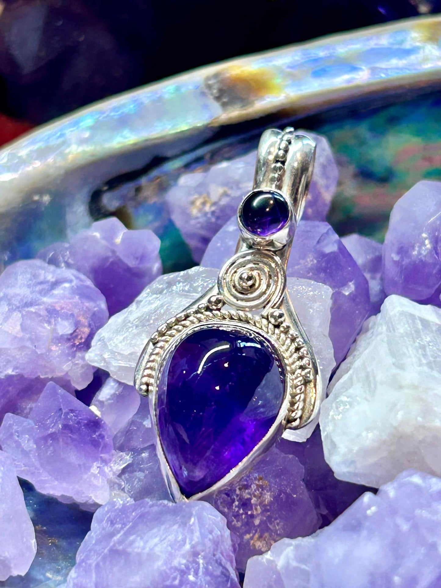 Pendentif en améthyste - argent 925