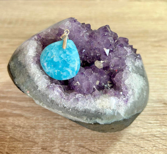 Pendentif d’hémimorphite - bélière argent 925